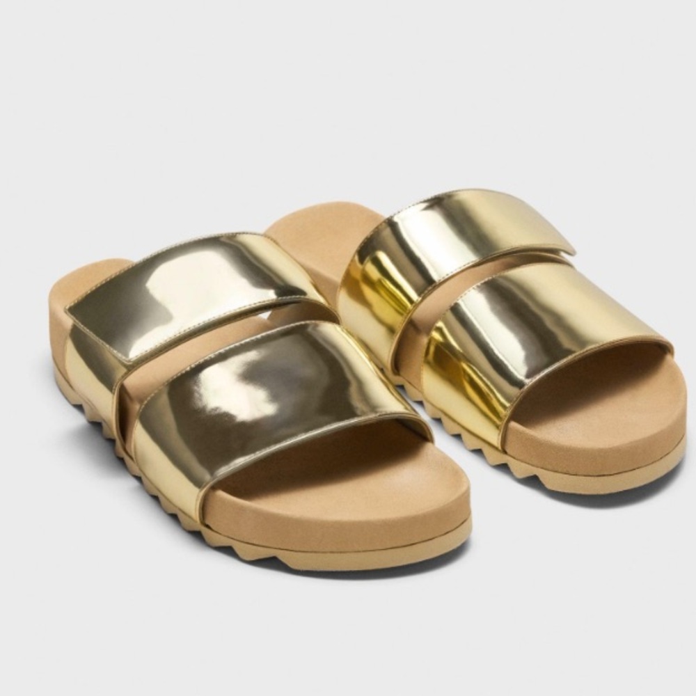 Theory Cream Slide Sandals